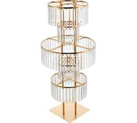 Support à fleurs pour mariage - Support de décoration de table - 5 niveaux, forme ronde - Fer et acrylique - Hauteur 110 cm - Socle carré 30 × 30 cm - Transparent