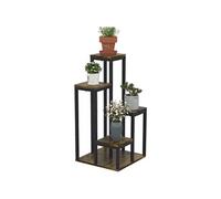 Outsunny Support pour plantes – Étagère 4 niveaux acier, différentes hauteurs – 40×40×81 cm noir