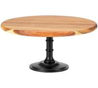Support à gâteau en bois, 1 niveau, 30 cm, en bois d'acacia, avec base en chêne