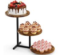 Support à gâteau en bois à 3 niveaux, idéal pour les cupcakes et les desserts