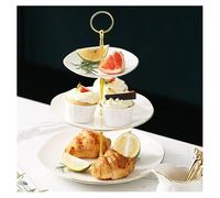 Support à gâteau en céramique à trois niveaux, idéal pour les desserts