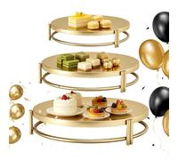 Support à gâteau Lot de 3 Supports à Cupcakes Dorés Multifonction en Acier