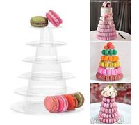 Support à Gâteau - Présentoir rond à macarons à 6 étages - PVC - Transparent - Hauteur 25,4 cm