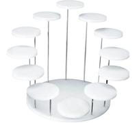 Support à gâteau rond Support à cupcake Support à desserts Présentoir à desserts Plateau de service pour les Blanc L .