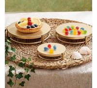 Support à gâteaux à 3 niveaux - Présentoir rond en métal pour desserts