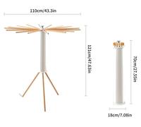 Support à linge Octopus - Sèche-linge pliable pour balcon, à poser - Structure extensible avec 16 bras - Pour intérieur, portable, aspect bois