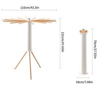 Support à linge Octopus - Séchoir à linge à trois pieds - Extensible et pliable - Multi-bras - Capacité de charge : 32 kg - Pour intérieur et balcon - Aspect bois