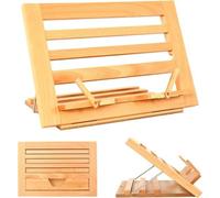 Support à livres de cuisine en chêne avec pinces latérales, réglable, pliable, en bois