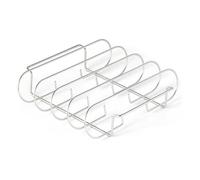 Support à nervures - Support de barbecue | Grand support vertical en acier inoxydable avec 4 emplacements pour barbecue, 1 support à nervures antiadhésif pour barbecue et four, antirouille stable pour