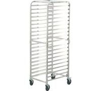 Support à pains, support de boulangerie commercial à 20 niveaux avec roulettes à frein, chariot de rangement en aluminium pour plaques demi-format et format standard, support rapide pour cuisine domes