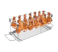 Support À Pilons De Poulet Avec Plateau Récupérateur 14 Fentes | Support BBQ Pour Pilons De Poulet Pour Intérieur Extérieur Pique-Nique Barbecue Camping
