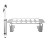 Support à Piments en Acier Inoxydable avec Extracteur, Outil Barbecue | Découpe Rapide, Poignée Pratique, Surface Lisse sans Bavures, pour Ailes de Poulet, Cuisson au Four Grille