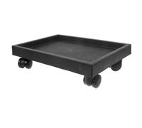 Support à Plantes D'intérieur à Roulettes Noir en Pe, Soucoupe Mobile | Base Carrée pour Pot de Fleurs, Usage Intérieur Maison, Déplacement Facile, Lot Unique
