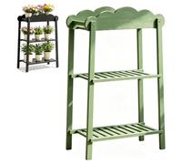Support à Plantes En Bois 2 Niveaux,éTagèRe Fleurs Haute Forme D'éChelle | Pour FenêTre Balcon,PréSentoir Plusieurs Pots,Structure Bambou,DéCoration IntéRieure ExtéRieure,Ambiance Chaleureuse Jardin