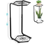 Support à plantes métallique à deux colonnes - Réglable à 54,1 cm, 63 cm et 72 cm pour le jardin, la terrasse ou le balcon
