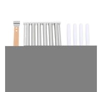 Support à rouleaux pour hot-dog en acier inoxydable, avec manche en bois, conception à 6 bâtons pour les grillades en plein air et les barbecues, comprend 4 brochettes (Petite)