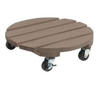 Support à roulettes bois "Flora Roll Color" - Taupe - 30 cm