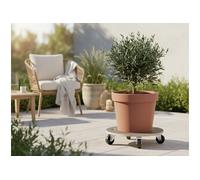 Support à roulettes bois Strong Ø 50cm - Marron -