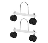 Support à Roulettes Pivotantes Lot de 2, pour Radiateur à Bain D'huile | Structure en Fer, Acier et Abs, Forme en U, pour Chauffage de Terrasse à Gaz et Remplacement Blanc
