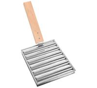 Support à Roulettes pour Saucisses en Acier Inoxydable Long Manche en Bois | Chauffe Uniforme, Léger et Pratique, pour Barbecue et Feu Extérieur, Finition Soignée, Texture Agréable