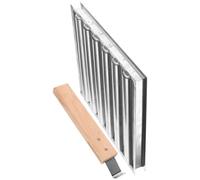 Support à Roulettes pour Saucisses en Acier Inoxydable Manche en Bois | Chauffage Uniforme, Usage Camping et Fête en Plein Air, Finition Soignée et Texture