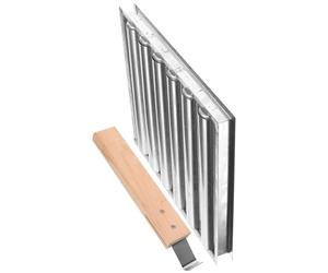 Support à Roulettes pour Saucisses en Acier Inoxydable Manche en Bois | Chauffage Uniforme, Usage Camping et Fête en Plein Air, Finition Soignée et Texture