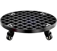 Support à roulettes robuste pour pots de fleurs - Grand chariot métallique pour déplacer facilement les plantes, chariot de jardin durable et support pour pots de fleurs, soucoupe noire sur roulette