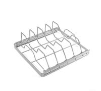 Support à steak pliable en acier inoxydable 430 pour cuisine en plein air | Résistance aux hautes températures, acier 430, anti-rouille, finition argentée, utilisation durable