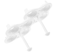 Support à Œufs 4 Grilles 2 Pièces en Plastique Blanc | Bords Arrondis, Surface Lisse, Maintien Stable, Rangement Facile, Nettoyage Rapide, Adapté Cuiseur Électrique, Pains Vapeur