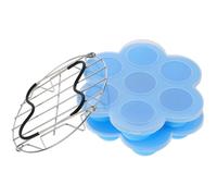 Support à Œufs Bleu Vapeur Multi-grilles en Silicone et Métal | Compact, Réutilisable et Facile à Nettoyer, Plateau la Cuisine Multi-usages, Structure Peu Fragile, Usage Quotidien