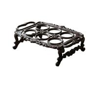 Support à œufs en fonte à 6 grilles - 22,5 x 16,5 x 6,5 cm, style rustique intemporel, construction robuste | Comptoir décoratif, vitrine, garde-manger, accessoire d'intérieur à thème festif