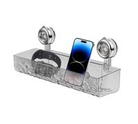 Support À Ventouse pour Étagère De Douche - Support De Rangement Mural | Pour Salle De Bain, Conception Sans Perforation | Organisateur Rectangulaire Long, Durable, Montage Facile, Parfait Pour Le S