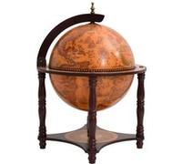 Support à vin bar forme globe Marron Bois d eucalyptus massif Or G