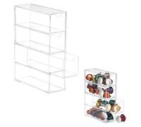 Support acrylique pour capsules de café, transparent, empilable, avec 4 compartiments
