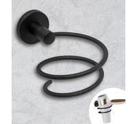 Support adhésif pour sèche-cheveux Ibenzoa® en métal chromé – design spiralé moderne, antidérapant, avec une forte adhérence, installation sans outil, idéal pour la salle de bain et la maison
