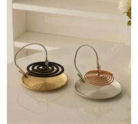Support amovible à clipser pour spirale anti-moustique, cendrier doré, collecteur de cendres résistant au feu, convient pour la maison, le camping, la cour et l'usage extérieur - Pack combiné Acier in