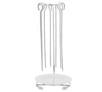 Support Argenté en Brochettes Inoxydable Barbecue à Acier | Grille à Brochettes avec Brochette, Design Sécurisé, Nettoyage Facile, Usage Polyvalent Cuisine