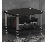 Support Audio, étagère de Jeu, étagère d'angle for Support Multimédia AV | Étagère Dvd, Support de Divertissement, Tour Audio, Support for Lecteur de Disque, for la Vie(Black,60x48x38cm)