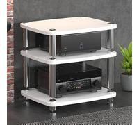 Support Audio, étagère de Jeu, étagère d'angle for Support Multimédia AV | Étagère Dvd, Support de Divertissement, Tour Audio, Support for Lecteur de Disque, for la Vie(White,60x48x57cm)