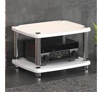 Support Audio, étagère de Jeu, étagère d'angle for Support Multimédia AV | Étagère Dvd, Support de Divertissement, Tour Audio, Support for Lecteur de Disque, for la Vie(White,60x48x38cm)