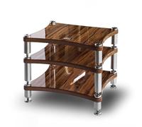 Support audio, meuble multimédia avec étagères en bois, multimédia réglable | Meuble audio pour platine vinyle, lecteur CD et console de jeu, idéal pour le home cinéma, le salon(Walnut,3 layer)