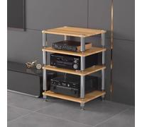 Support audio pour lecteur vinyle et support de platine, cadre en acier, design ouvert prend en charge les composants HiFi, assemblage facile, centre de divertissement moderne pour le salon