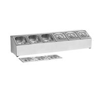 Support bac GN - 6 bacs GN 1/6 - Couvercles compris | Royal Catering