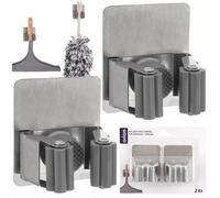 Support balai et outils - Sans marque - Lot de 2 crochets adhésifs muraux - Acier inoxydable - Antirouille