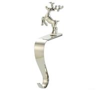 Support Bas Noël Antidérapant Flocon Neige Support Bas Noël Antidérapant(B) | Design unique or et argent, motif renne festif, bow décoratif intégré, finition élégante pour manteau