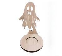 Support Bougie pour bois Motif Halloween Festif 2D Support Bougie(A13*20) | Motifs festifs, tons pour bois naturel, ambiance Halloween, design 2D, pour table de fête