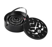 Support Brûleur d'Encens en | Récipient à Cendres en Fer Réutilisable - Brûle-Encens à Bobine avec Couvercle - pour Chambre, Salon, Jardin, Terrasse, Méditation, Yoga, Lecture, Sommeil