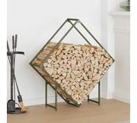 Support Buches Acier Vert Olive 100 cm | Range Bois Vertical, Grande Capacite, Secher Ameliore, Design Elegant pour Cheminee