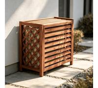 Support Cache Climatiseur Exterieur Meuble Persienne Brise Vue | Paravent persienne exterieur masquant le compresseur avec plateau pour decoration.(85*80)
