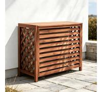 Support Cache Climatiseur Exterieur Meuble Persienne Brise Vue | Paravent persienne exterieur masquant le compresseur avec plateau pour decoration.(120*100)